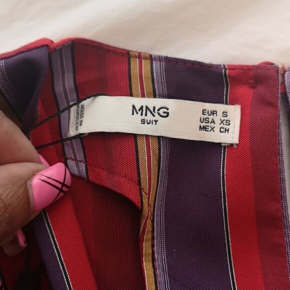 Mango Ladies Striped Short Jumpsuit XS Red , Purple - Picture 9 of 16